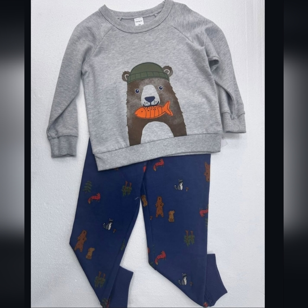 Carter's Teddy BEAR Graphic Pull-Over Sweater & Pants Set, Size: 3T